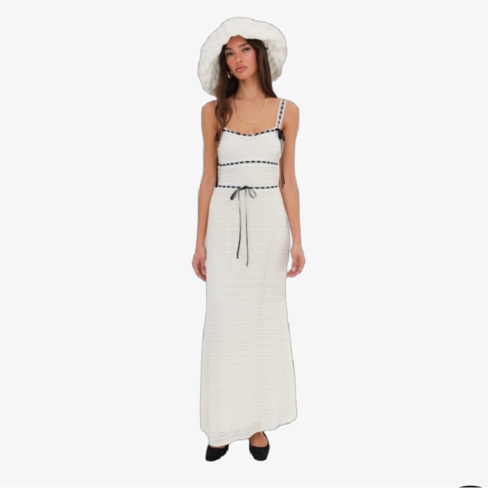 For Love And Lemons White and Black Maxi Dress